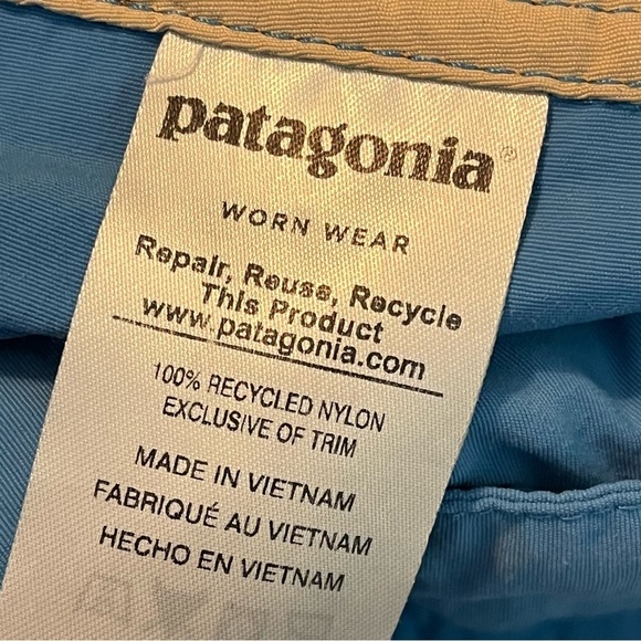 Patagonia Nylon Wavefarer Board Shorts 19" Swim Trunks Blue Unlined Beach SZ 38 - Picture 7 of 8